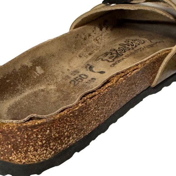 Birkenstock Birki's Catalina Snakeskin Gold Slide Sandals Women’s Size 8 *FLAWS* - Picture 16 of 16